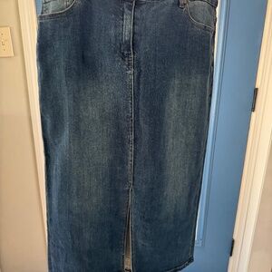 Curations Stretch Denim Midi Skirt